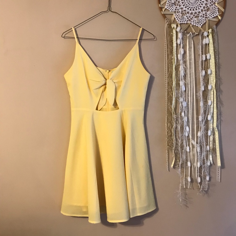 Urban Outfitters yellow fit and flare dress